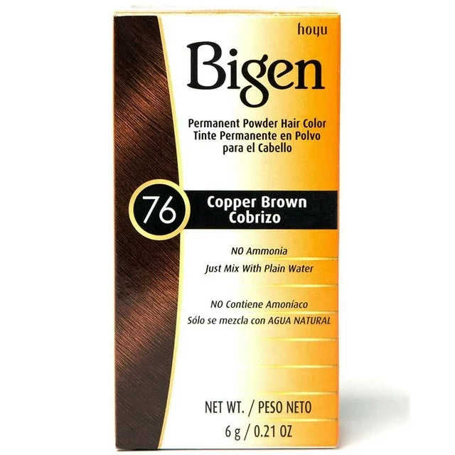Bigen Permanent Powder Hair Color Kit 76 Copper Brown