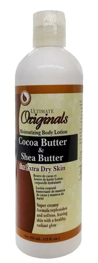 Ultimate Originals Cocoa Butter & Shea Butter Moisturizing Body Lotion for Extra Dry Skin 12 fl oz