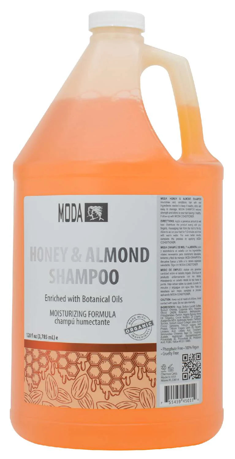 MODA Honey & Almond Shampoo with Botanical Oils – Moisturizing Formula, 128 oz