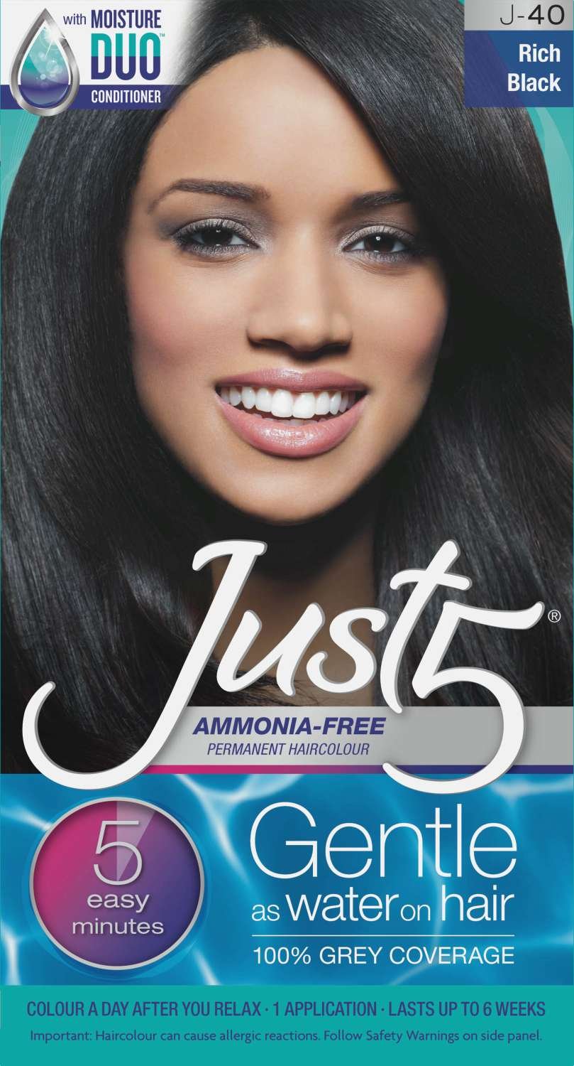 Just 5 Ammonia Free Permanent Hair Color J40 Rich Black - ANNS BEAUTY SUPPLY