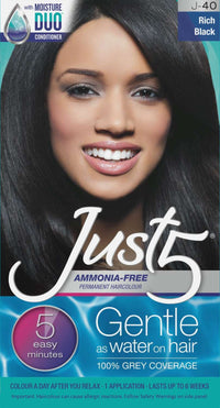 Just 5 Ammonia Free Permanent Hair Color J40 Rich Black - ANNS BEAUTY SUPPLY