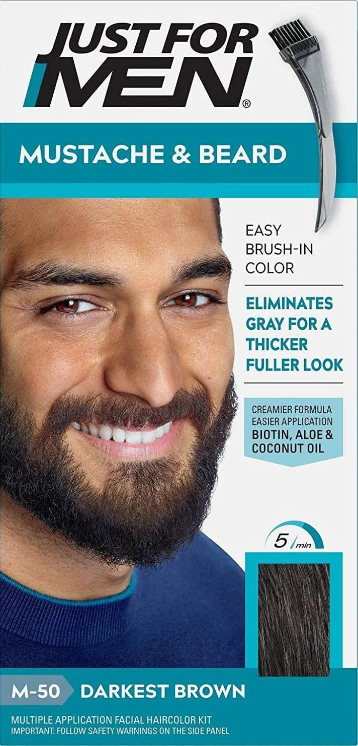 Just For Men Mustache and Beard Color M 50 Darkest Brown - ANNS BEAUTY SUPPLY