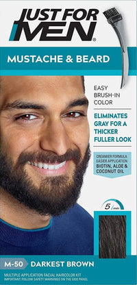 Just For Men Mustache and Beard Color M 50 Darkest Brown - ANNS BEAUTY SUPPLY
