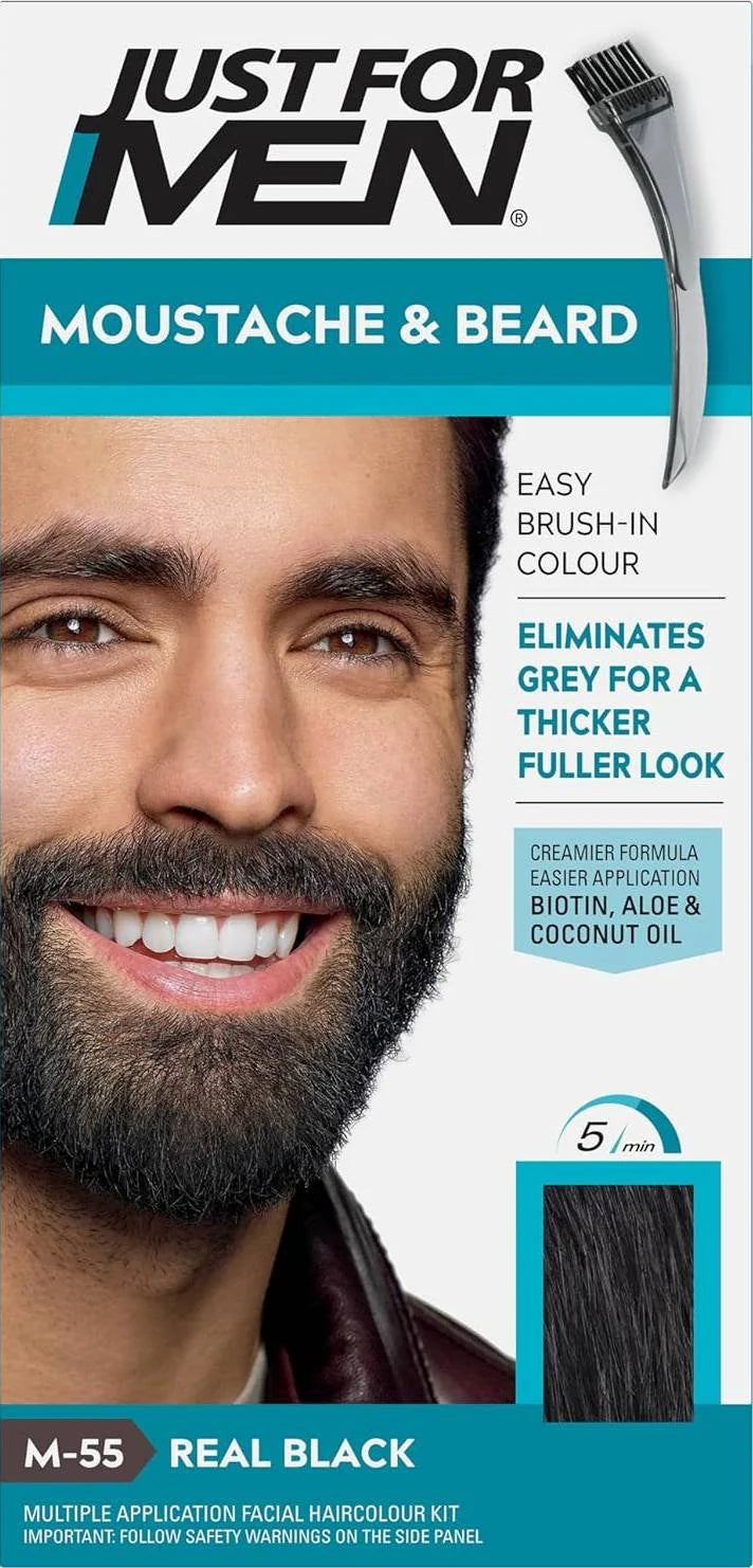 Just For Men Moustache & Beard Color Real Black M-55 - ANNS BEAUTY SUPPLY