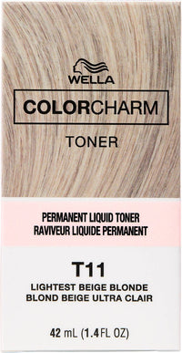 Wella Color Charm Permanent Liquid Toner T11 Lightest Beige Blonde – 1.4 fl oz - ANNS BEAUTY SUPPLY