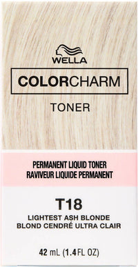Wella Color Charm Permanent Liquid Toner T18 Lightest Ash Blonde – 1.4 fl oz - ANNS BEAUTY SUPPLY