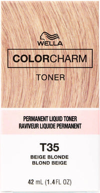Wella Color Charm Permanent Liquid Toner – T35 Beige Blonde – 1.4 fl oz