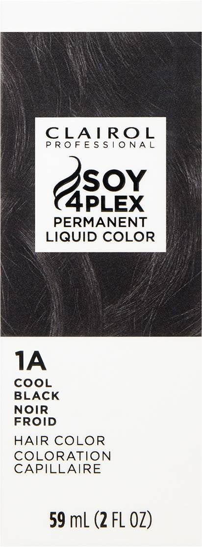 Clairol Professional Soy4Plex Permanent Liquid Color 1A Cool Black – 2 fl oz - ANNS BEAUTY SUPPLY