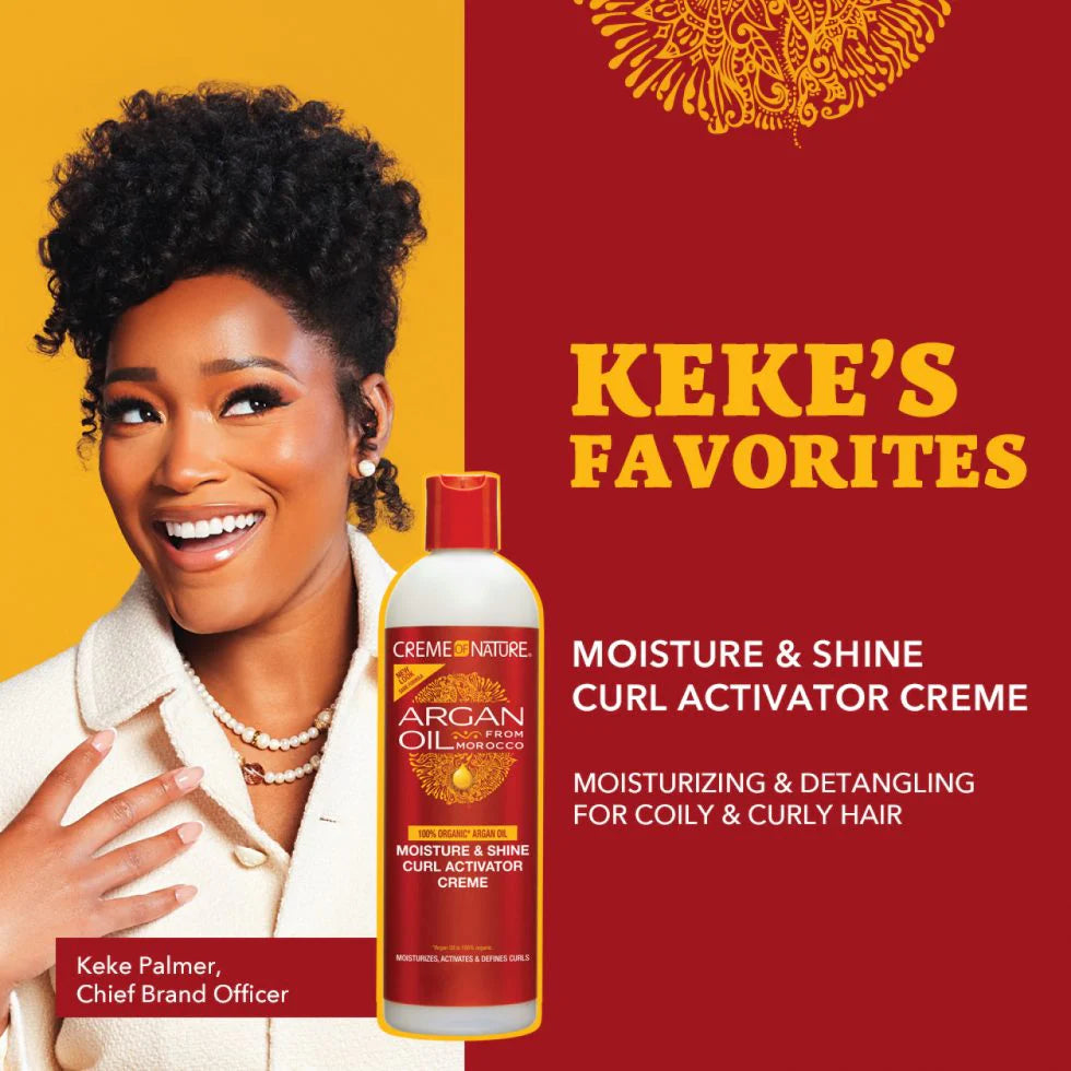 Creme Of Nature Argan Oil From Morocco Moisture & Shine Curl Activator Creme 12 Fl. Oz.