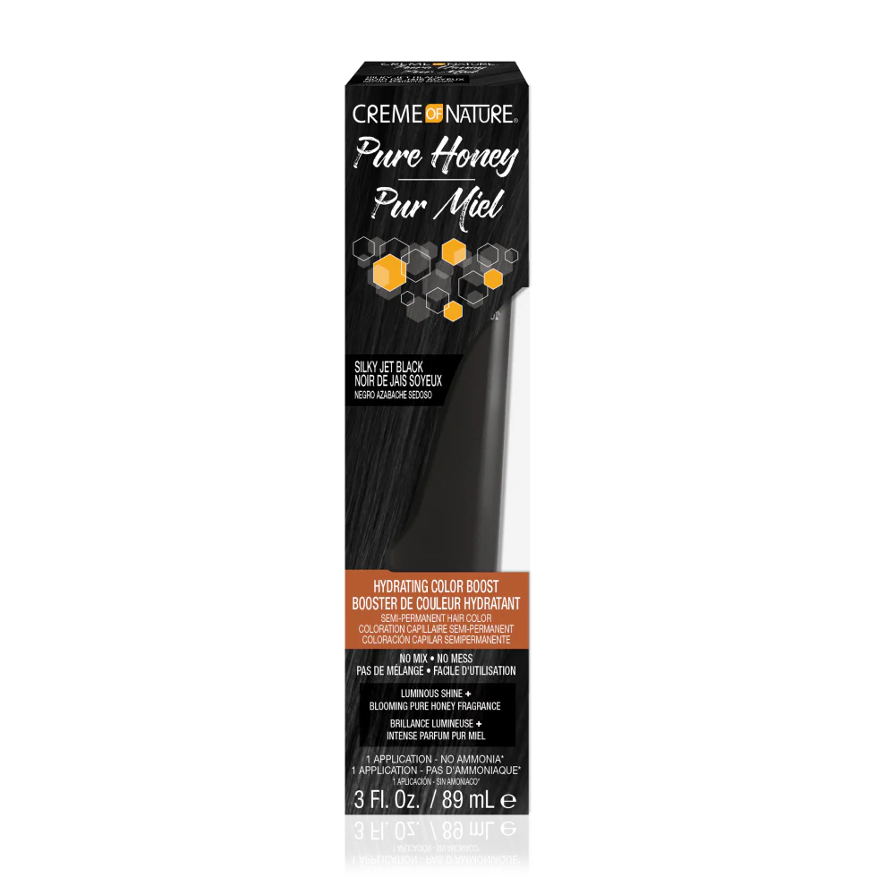 Creme of Nature Pure Honey Hydrating Color Boost – Silky Jet Black 3 Fl. Oz. / 89 mL - ANNS BEAUTY SUPPLY