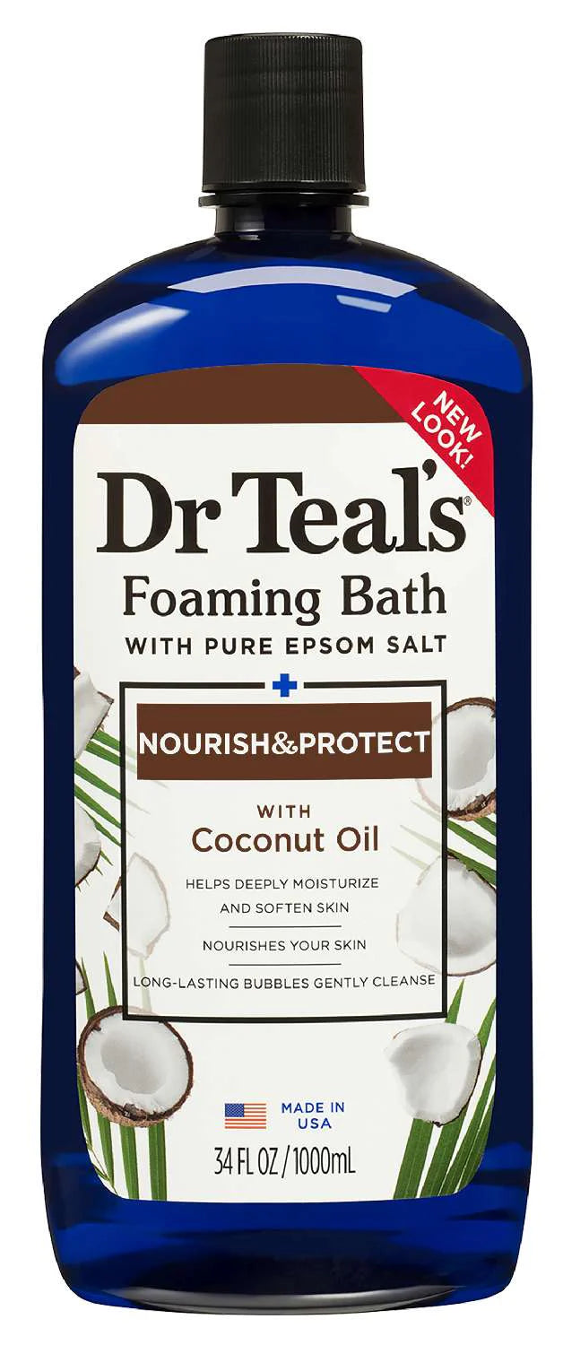 Dr Teal’s Foaming Bath with Pure Epsom Salt – Nourish & Protect with Coconut Oil 34 Oz