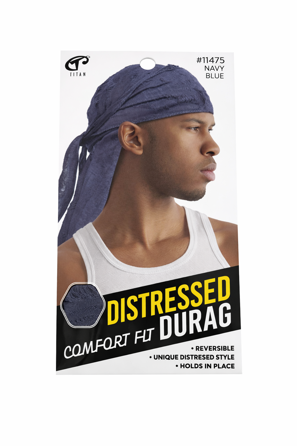 Titan Distressed Comfort Fit Durag Navy Blue #11475 - ANNS BEAUTY SUPPLY