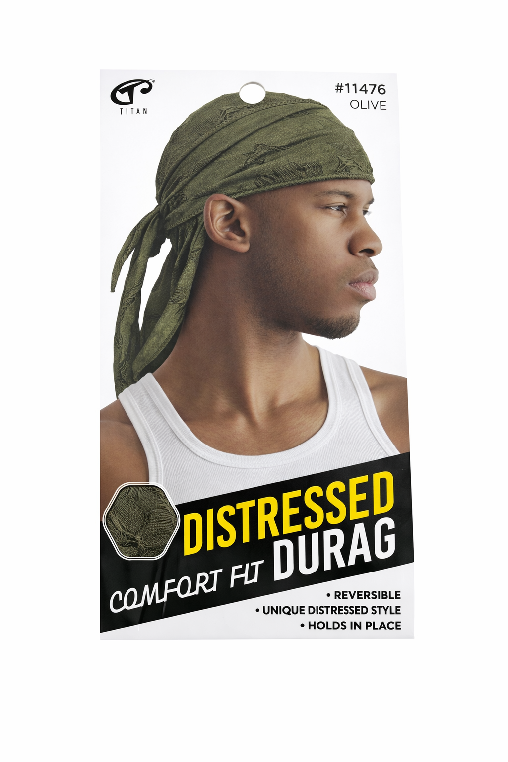 Titan Distressed Comfort Fit Durag Olive #11476 - ANNS BEAUTY SUPPLY