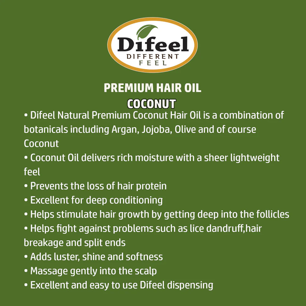 Difeel Coconut Premium Hair Oil 2.5 OZ - ANNS BEAUTY SUPPLY