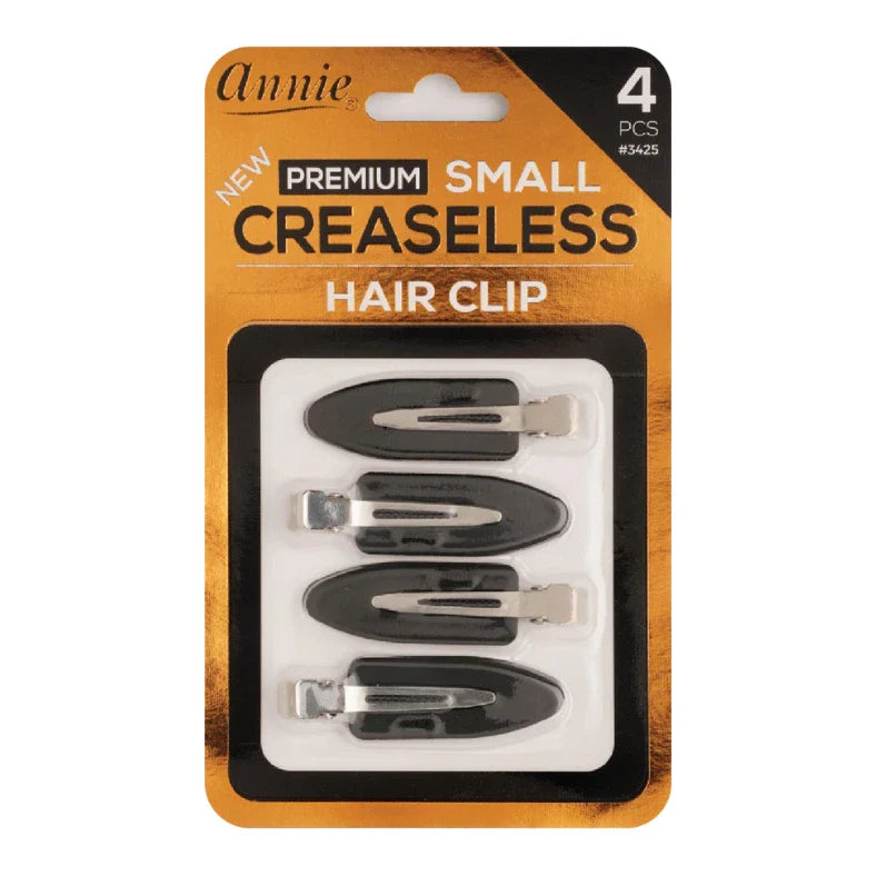 Annie Premium Small Creaseless Hair Clips – Black 4 Pcs 3425 - ANNS BEAUTY SUPPLY