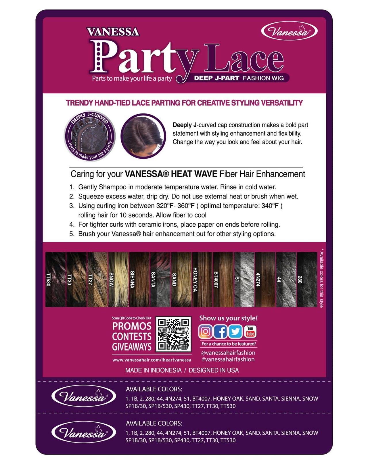 Vanessa Party Lace Deep J Part Wig DJ Alana - ANNS BEAUTY SUPPLY