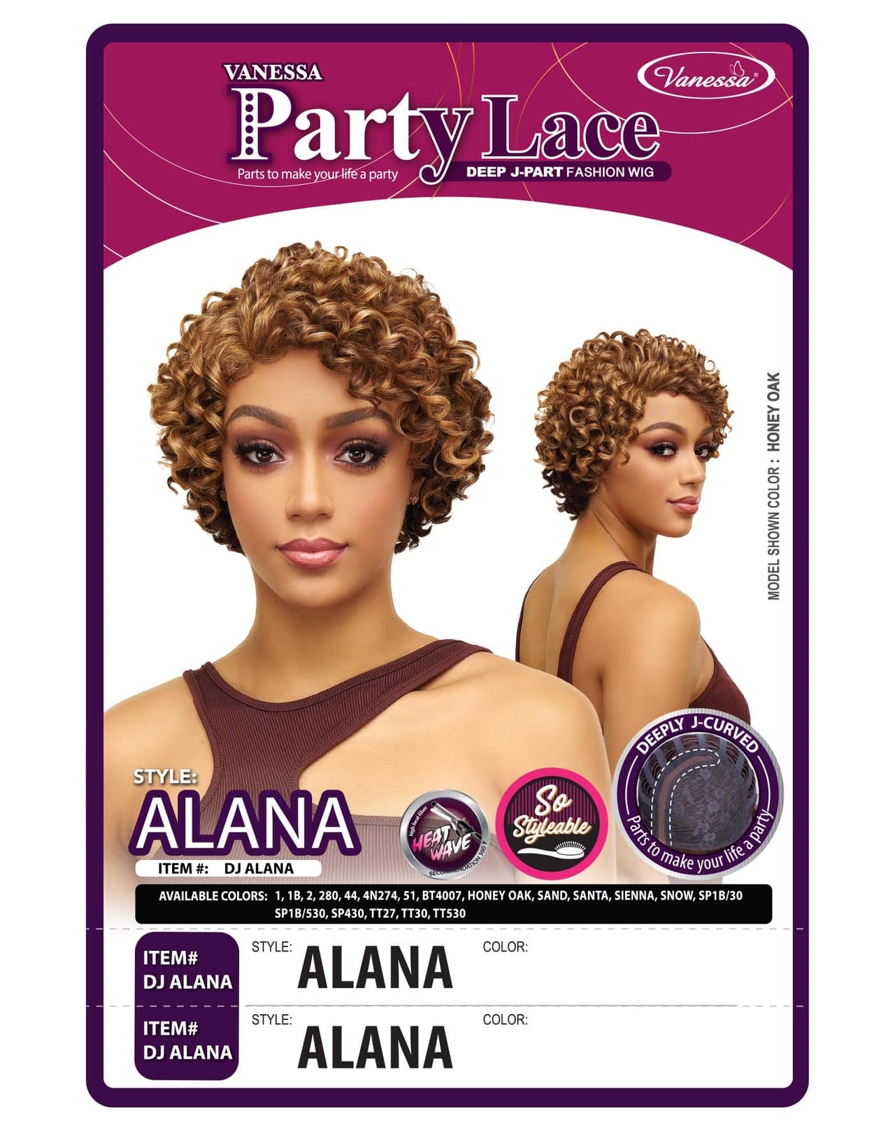 Vanessa Party Lace Deep J Part Wig DJ Alana - ANNS BEAUTY SUPPLY