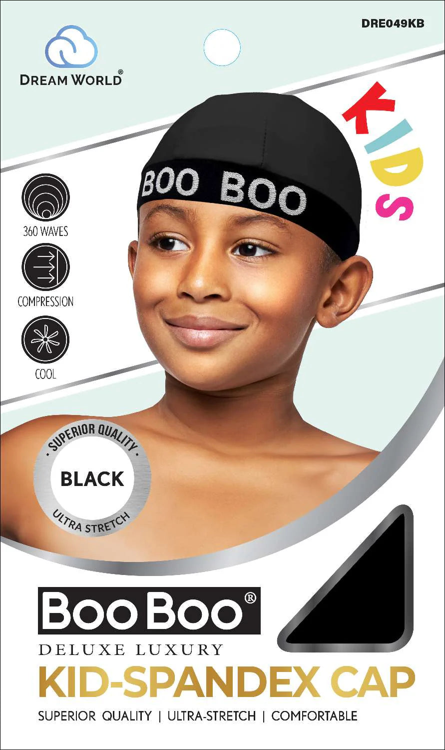 Dream World Boo Boo Deluxe Luxury Kid-Spandex Cap – Black (DRE049KB)