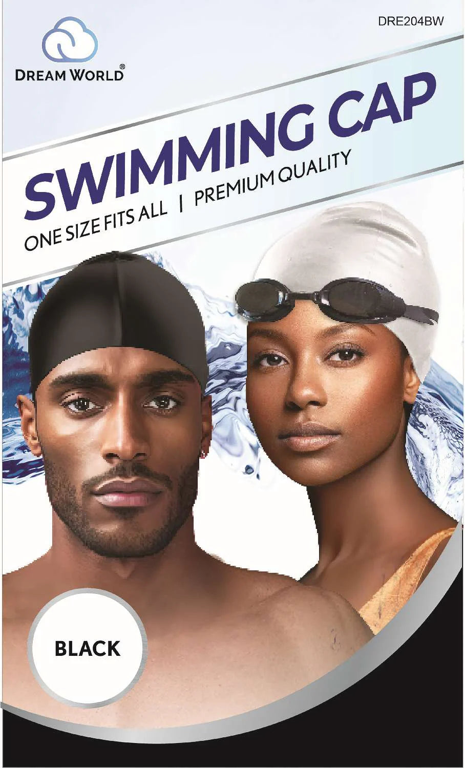 Dream World Swimming Cap Black – One Size Fits All