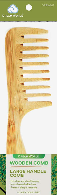 Dream World Wooden Comb Large Handle Comb - ANNS BEAUTY SUPPLY