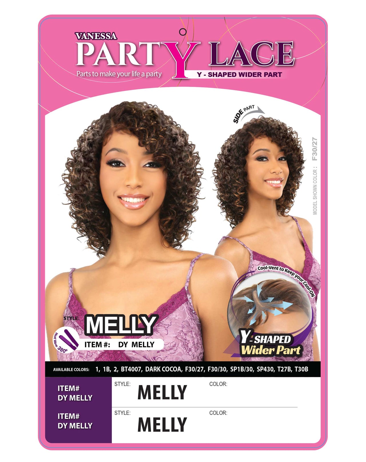 Vanessa Party Lace Y-Shaped Wider Lace Part Wig DY Melly - ANNS BEAUTY SUPPLY