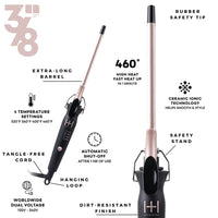 Hot & Hotter Ceramic Tourmaline Extra Long Curling Iron – 3/8