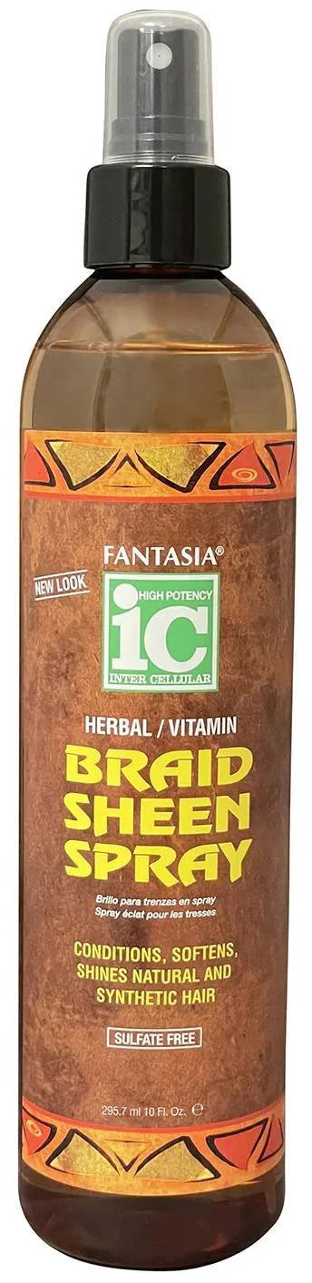 Fantasia IC Herbal & Vitamin Braid Sheen Spray – 10 fl. oz. (Sulfate-Free) - ANNS BEAUTY SUPPLY