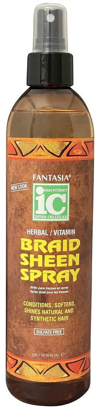Fantasia IC Herbal & Vitamin Braid Sheen Spray – 10 fl. oz. (Sulfate-Free) - ANNS BEAUTY SUPPLY