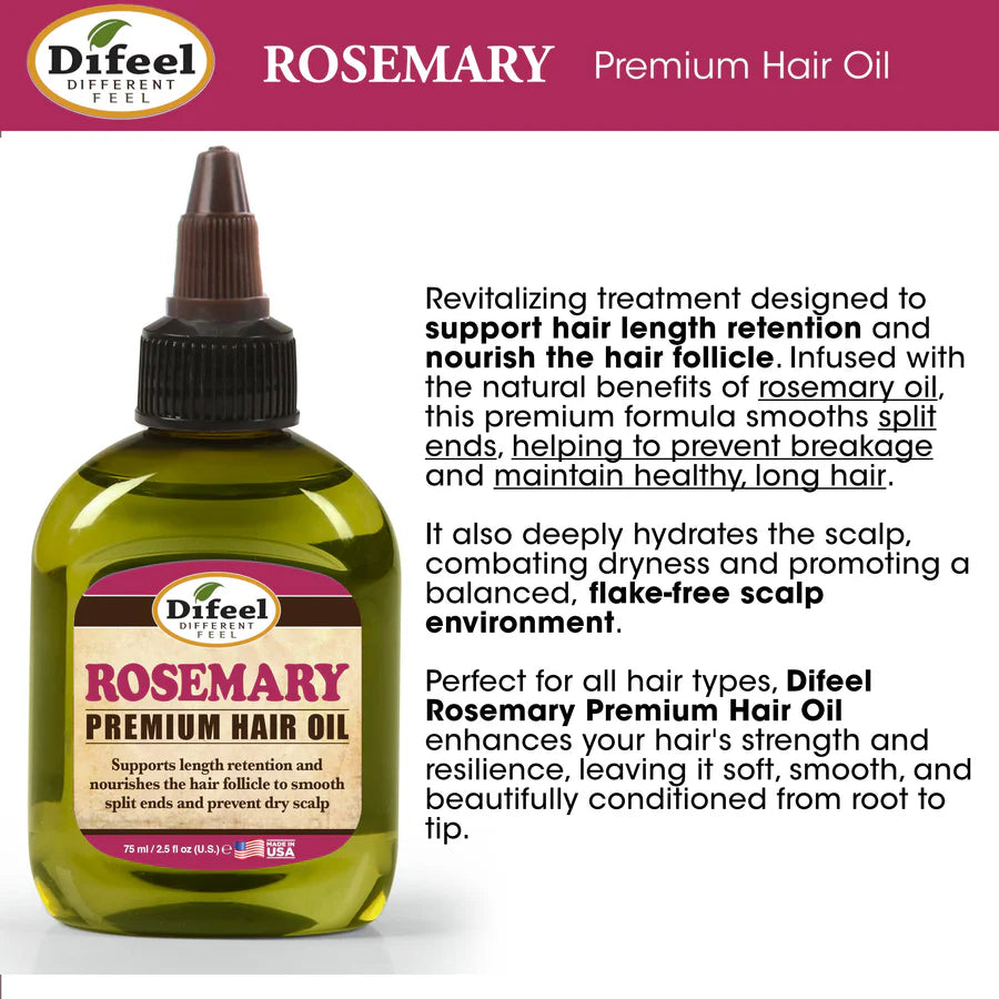 Difeel Rosemary Premium Hair Oil 2.5z - ANNS BEAUTY SUPPLY