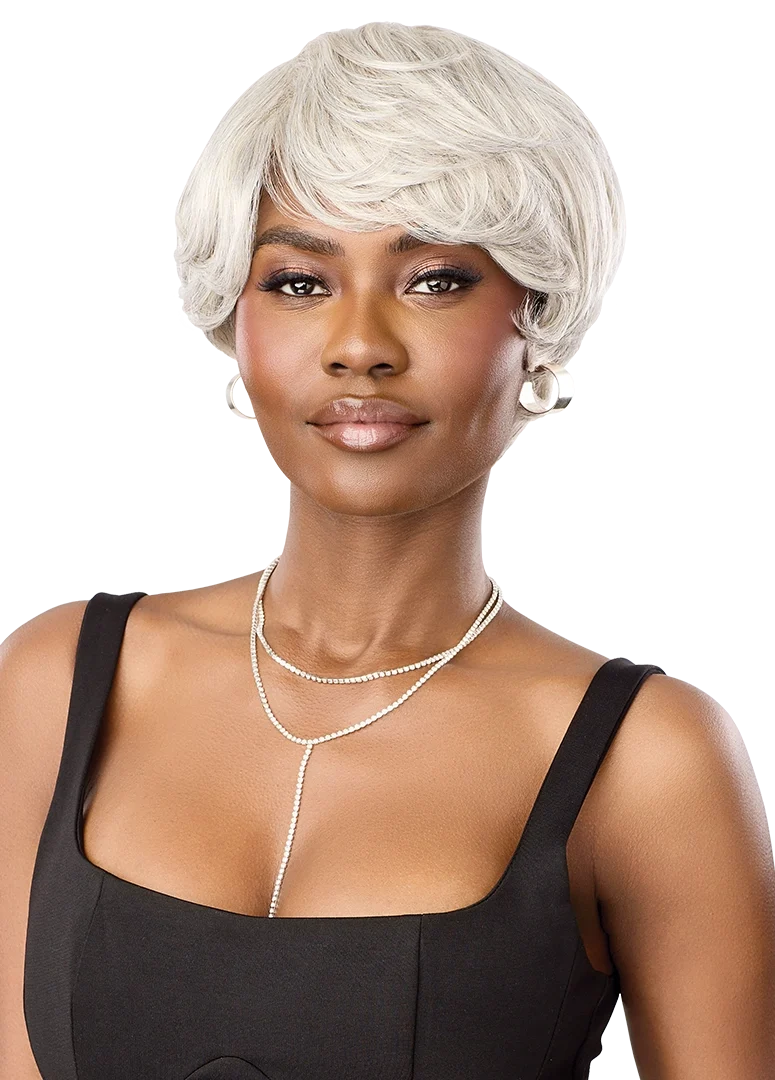 Outre Fab&Fly™ Gray Glamour 100% Unprocessed Human Hair Wig HH Galina QHFGGAL