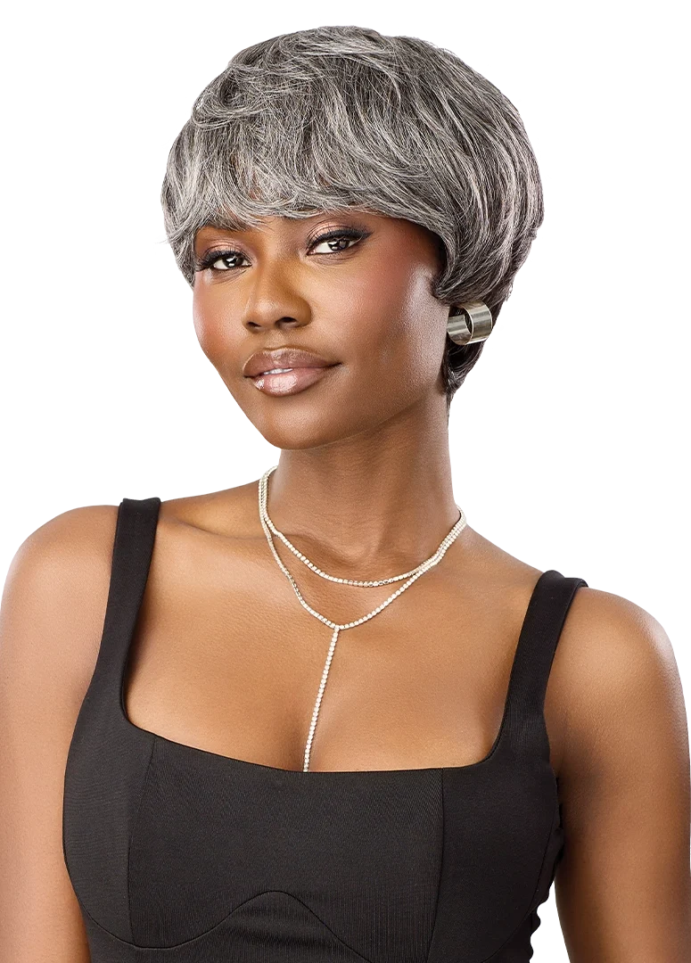 Outre Fab&Fly™ Gray Glamour 100% Unprocessed Human Hair Wig HH Galina QHFGGAL