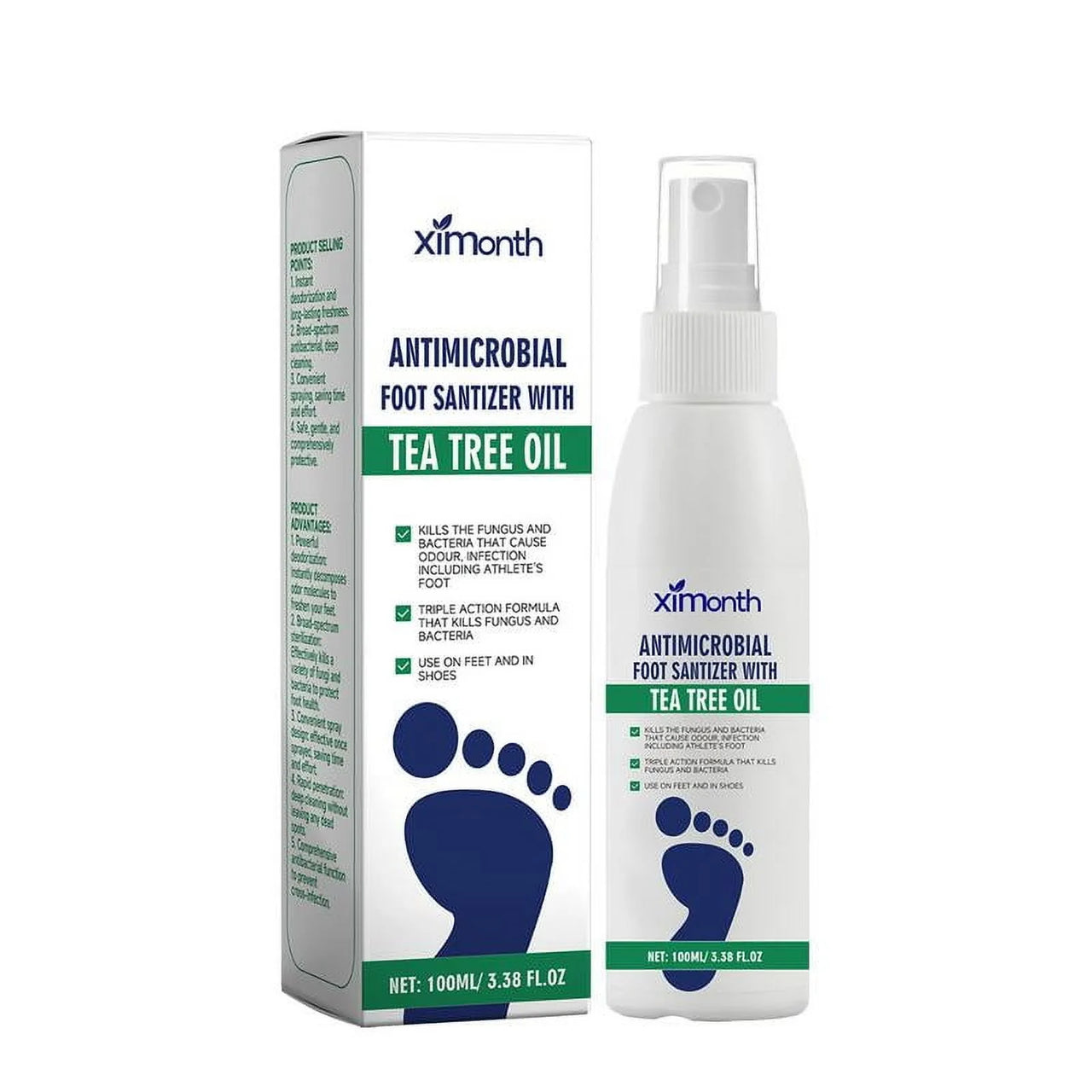 Ximonth Foot Spray with Tea Tree Oil Advanced Foot and Nail Care 8 oz - ANNS BEAUTY SUPPLY