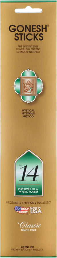 Gonesh Sticks Incense No 14 Perfumes of a Mystic Forest Mystical 20 Sticks - ANNS BEAUTY SUPPLY