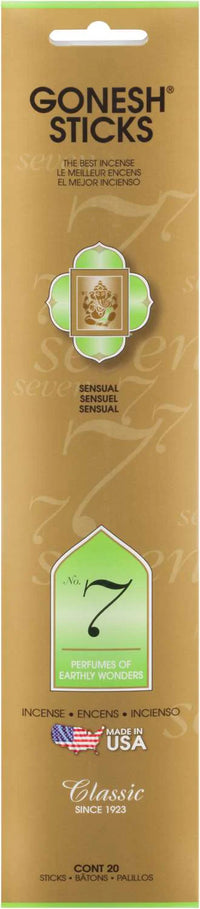 Gonesh Sticks Incense No 7 Perfumes of Earthly Wonders Sensual 20 Sticks - ANNS BEAUTY SUPPLY