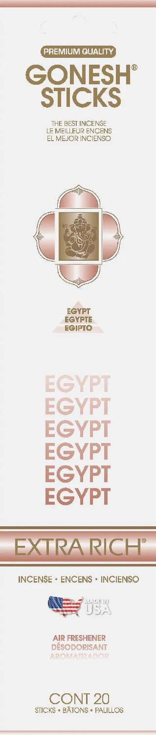 Gonesh Sticks Incense Extra Rich Egypt 20 Sticks - ANNS BEAUTY SUPPLY