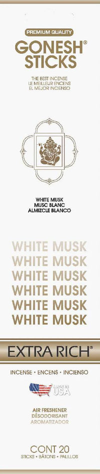 Gonesh Sticks Incense Extra Rich White Musk 20 Sticks - ANNS BEAUTY SUPPLY