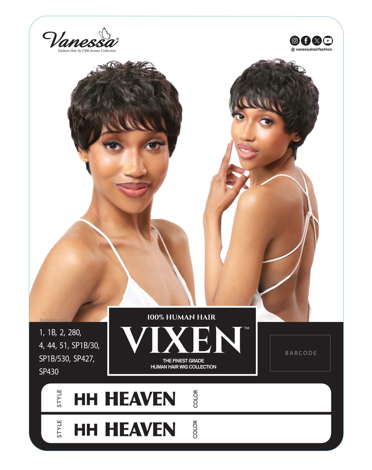 Vanessa Vixen 100% Human Hair Full Wig - HH HEAVEN