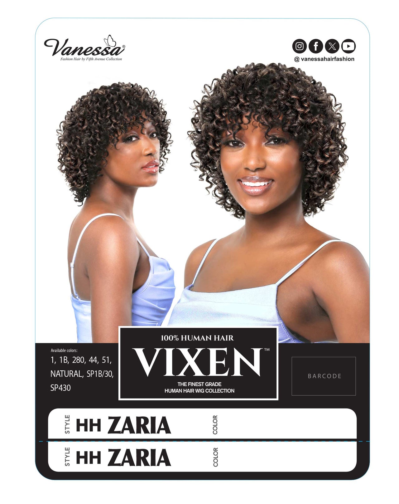 Vanessa Vixen 100% Human Hair Full Wig HH Zaria - ANNS BEAUTY SUPPLY
