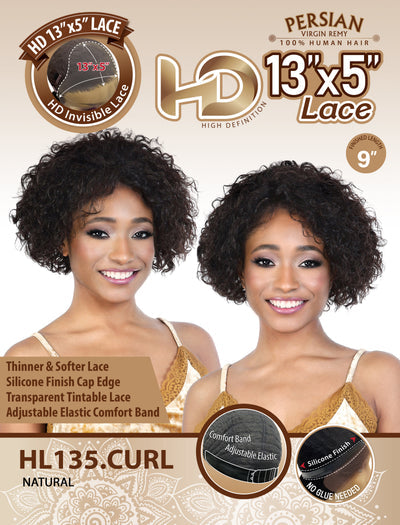 Persian Virgin Remy 100% Human Hair HD 13"x5" Lace Wig – HL135.CURL (9")