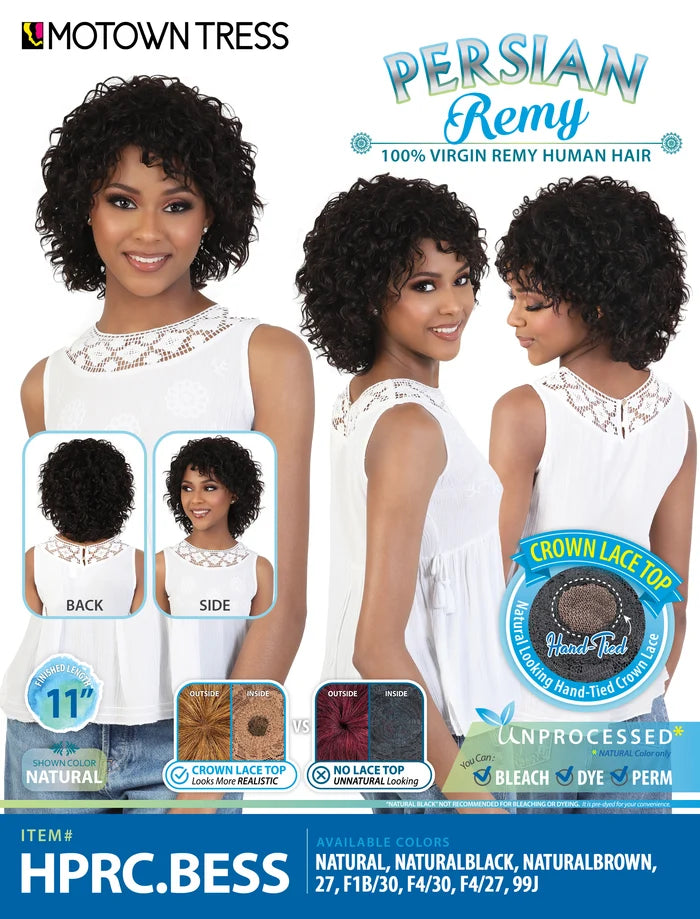 Motown Tress Persian Remy 100% Virgin Remy Human Hair Wig – HPRC.BESS (11")