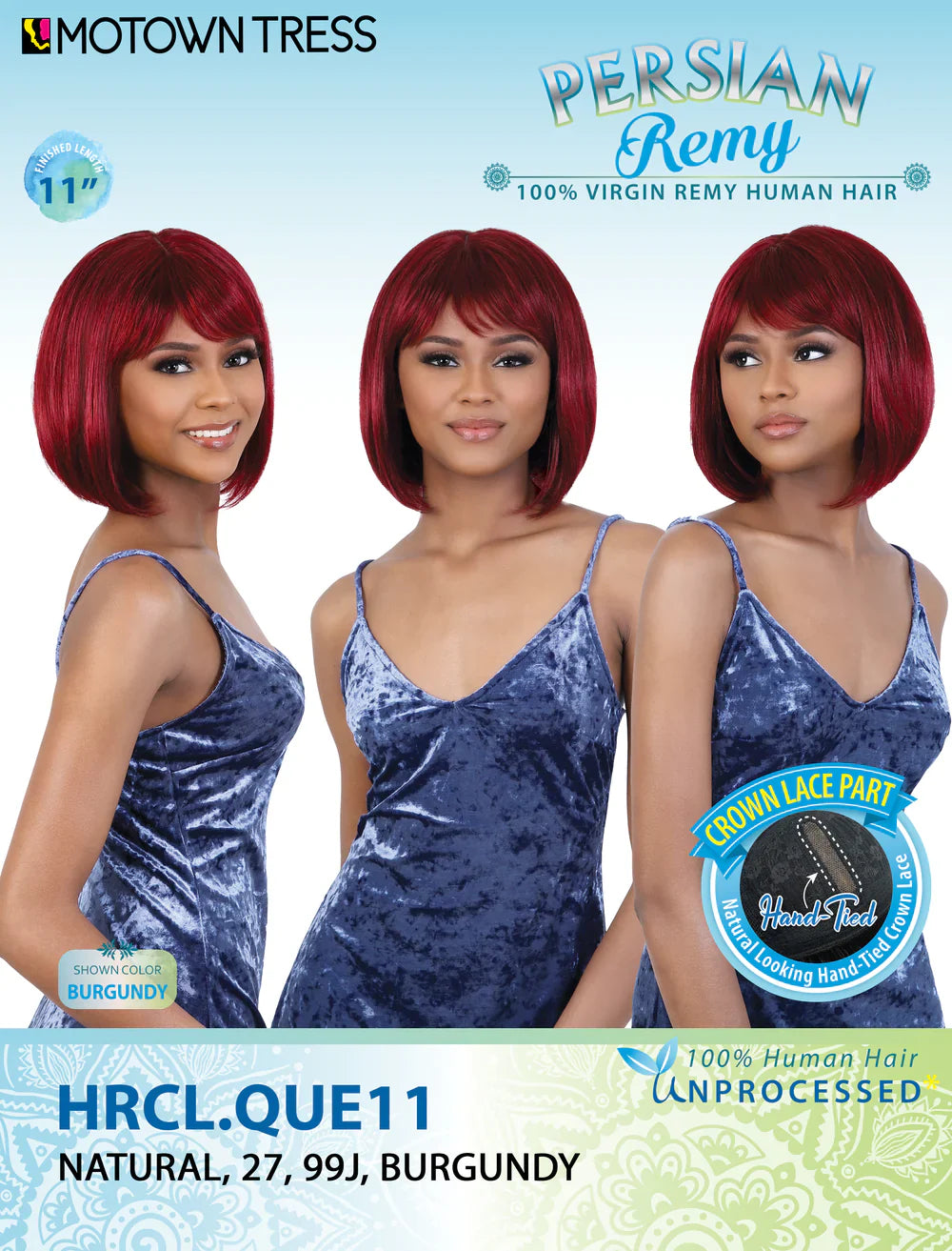 Motown Tress Persian Remy 100% Virgin Remy Human Hair Crown Lace Part Wig HRCL.QUE11 - ANNS BEAUTY SUPPLY