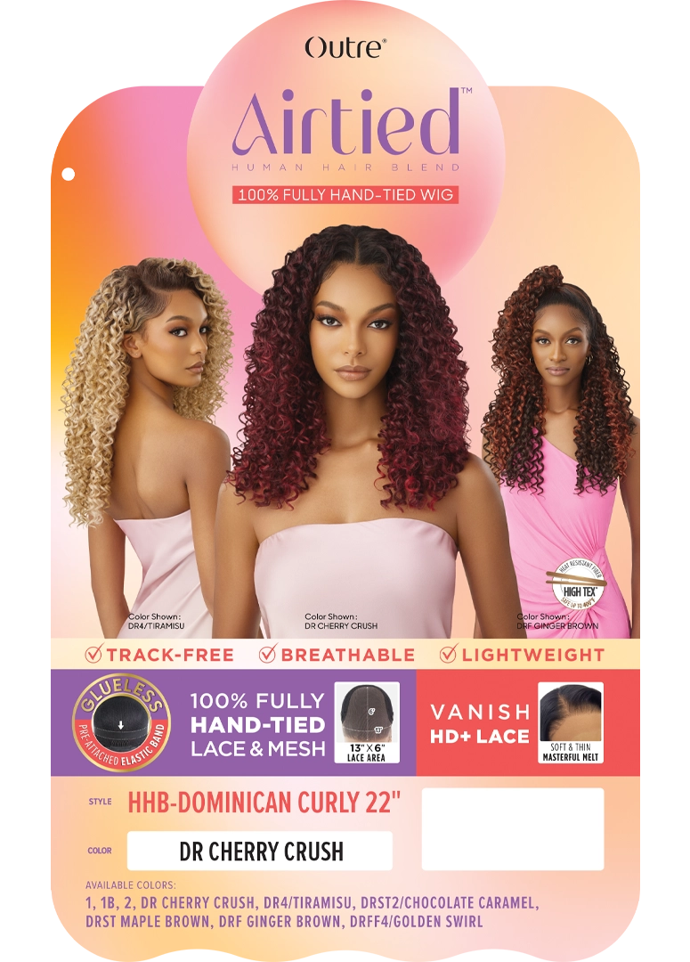 Outre Airtied Human Hair Blend Vanish HD+ Lace Front Wig HHB-Dominican Curly 22" - Elevate Styles