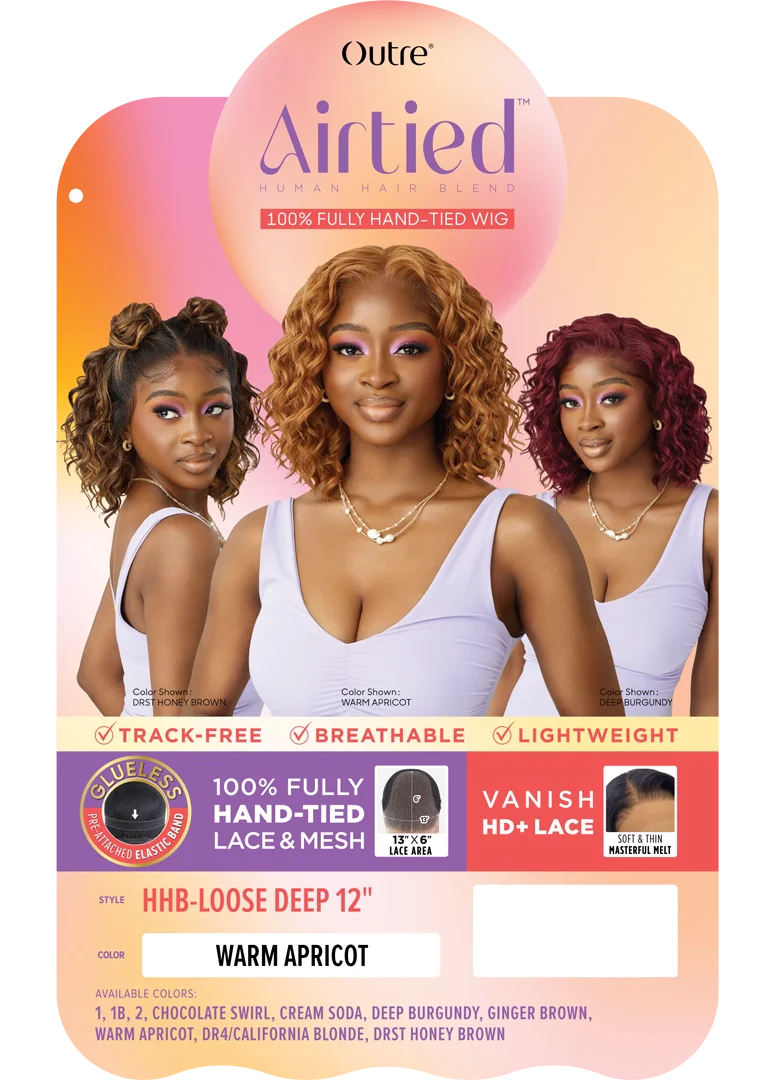 Outre Airtied Human Hair Blend Vanish HD+ Lace Front Wig HHB-Loose Deep 12 QLHBFHLD12 - ANNS BEAUTY SUPPLY