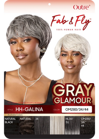 Outre Fab&Fly™ Gray Glamour 100% Unprocessed Human Hair Wig HH Galina QHFGGAL
