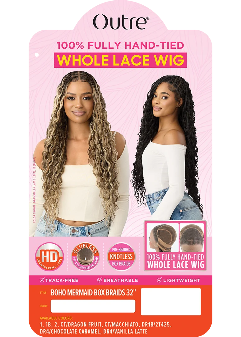 Outre 100% Hand-Tied Whole Lace Wig – Boho Mermaid Box Braids 32" - ANNS BEAUTY SUPPLY