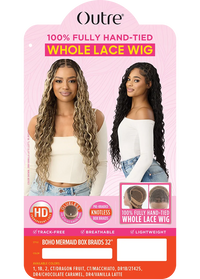 Outre 100% Hand-Tied Whole Lace Wig – Boho Mermaid Box Braids 32