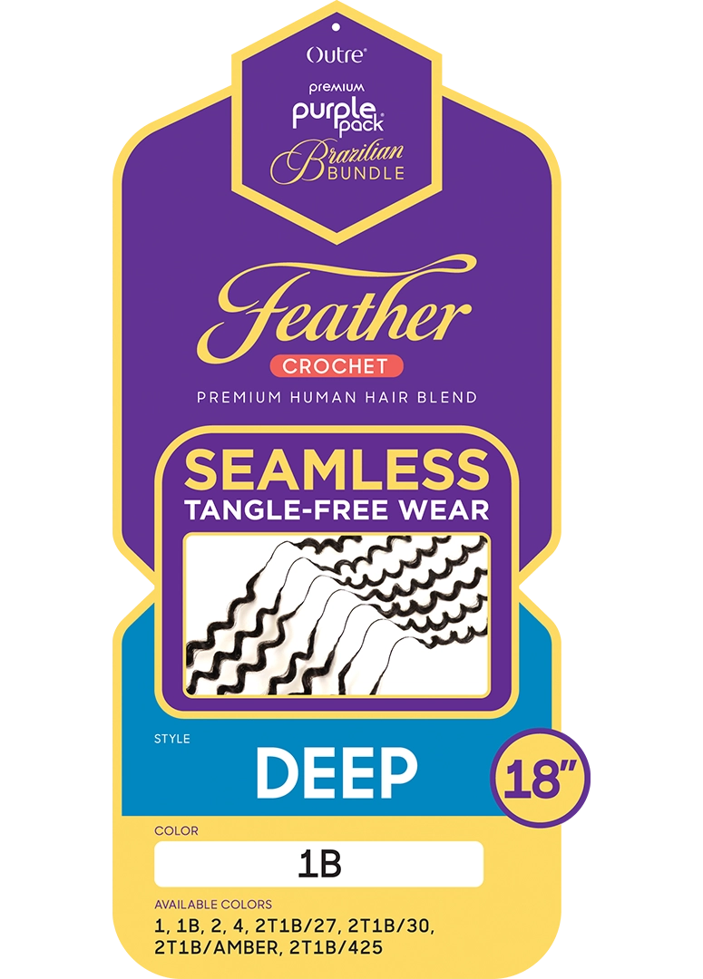 Outre Purple Pack Brazilian - Feather Crochet Deep 18" - ANNS BEAUTY SUPPLY