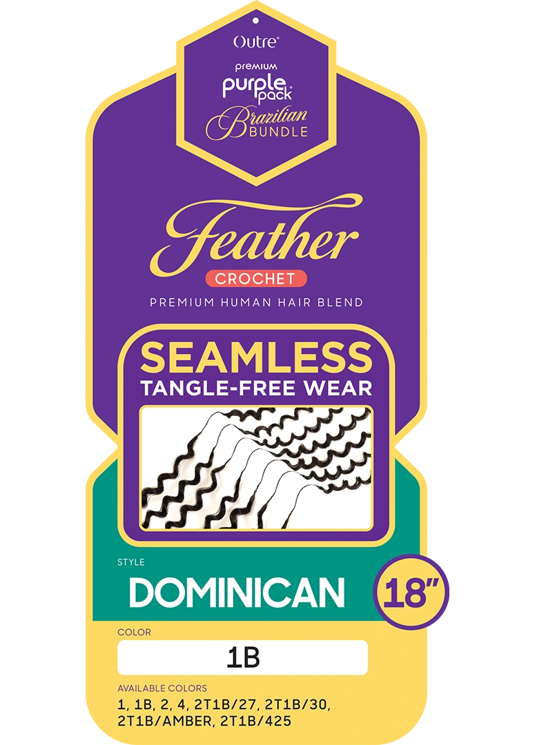 Outre Purple Pack Brazilian - Feather Crochet Dominican 18" - ANNS BEAUTY SUPPLY