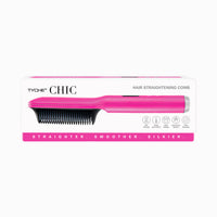 Tyche Chic Hair Straightening Comb Electric Heated Hot Comb Up to 410F Pink HZHB02P - ANNS BEAUTY SUPPLY