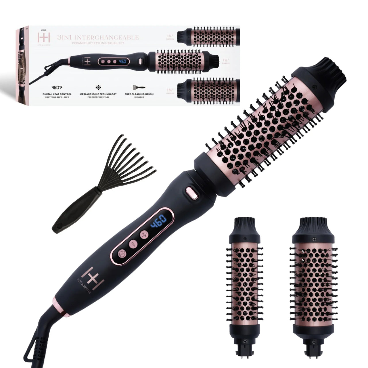 Hot & Hotter 3-in-1 Interchangeable Ceramic Hot Styling Brush Set - ANNS BEAUTY SUPPLY